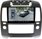 Магнитола для Nissan Navara D40 2004-2014 (кондиционер) - FarCar BX3066M-360 монитор 9.5" 2K QLED на Android 13, 6Гб+128Гб, CarPlay, 4G SIM-слот, 4 камеры в комплекте