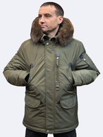 Пуховик зимний хаки