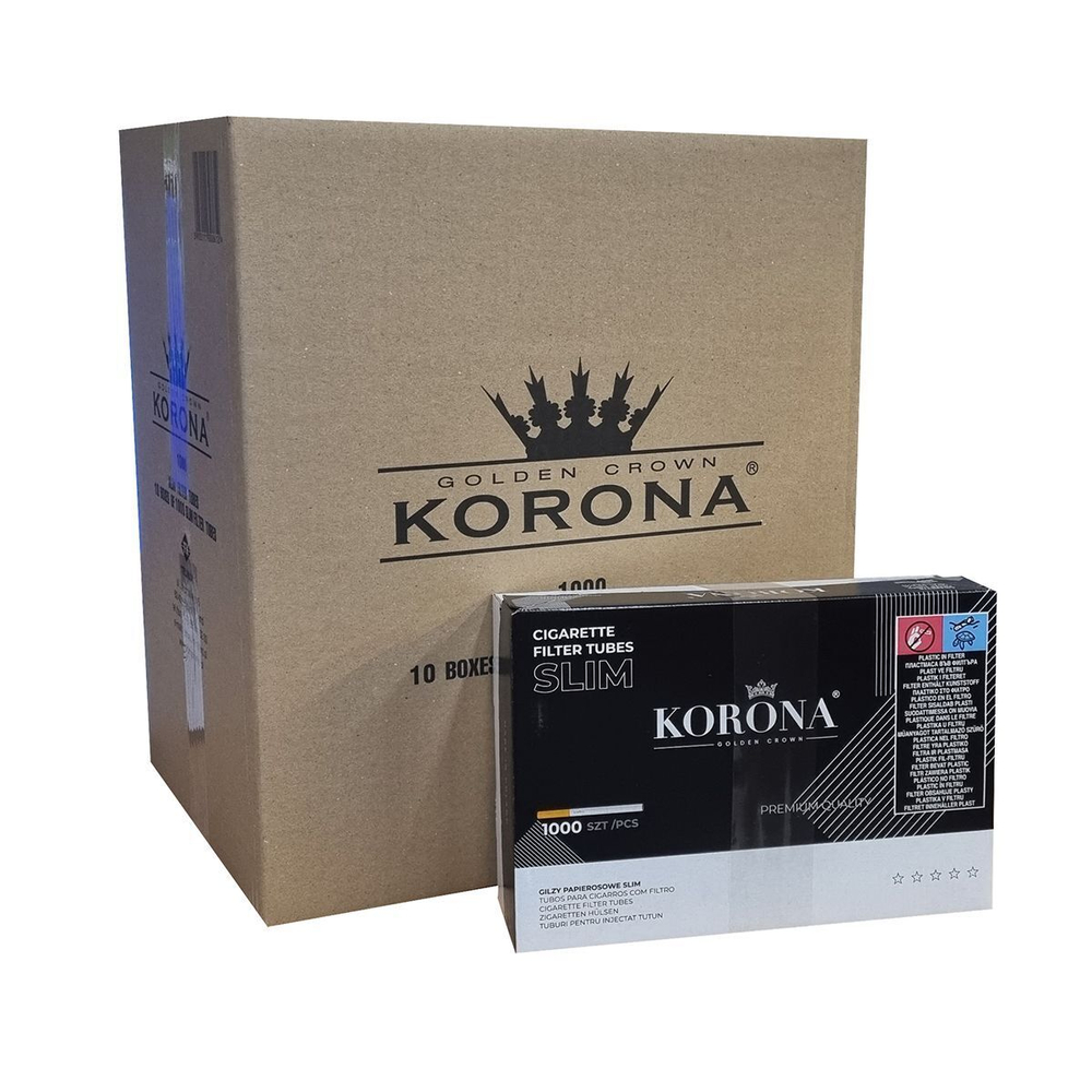 Гильзы для сигарет "Korona" Slim 10000шт (Комплект 10х1000шт)