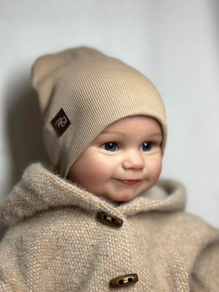 Шапка детская двухслойная Светлый Кофе
