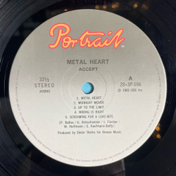 Винтажная виниловая пластинка LP Accept Metal Heart (Japan 1985) (No Obi)