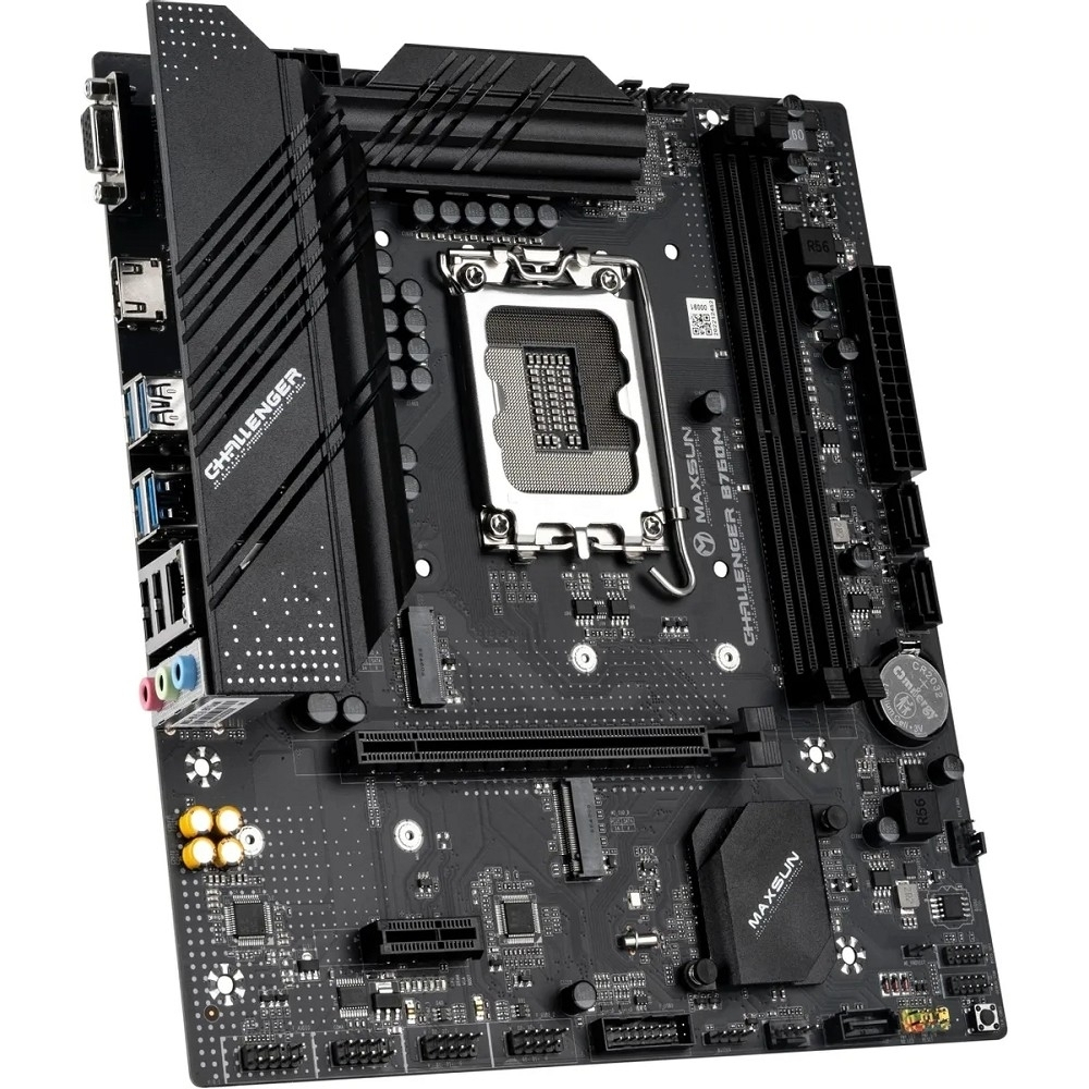 Материнская плата MAXSUN MS-Challenger B760M (Socket 1700, mATX, 2*DDR4, VGA / HDMI, 3*SATA3, 2*M.2, 1xPCI-E x16 / 1xPCI-E x1, 2*USB 2.0, 4*USB 3.2 Gen1 , LAN 1*1G, RTL)
