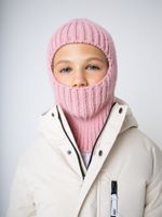 Балаклава из смесовой шерсти "Пудра" подростковая