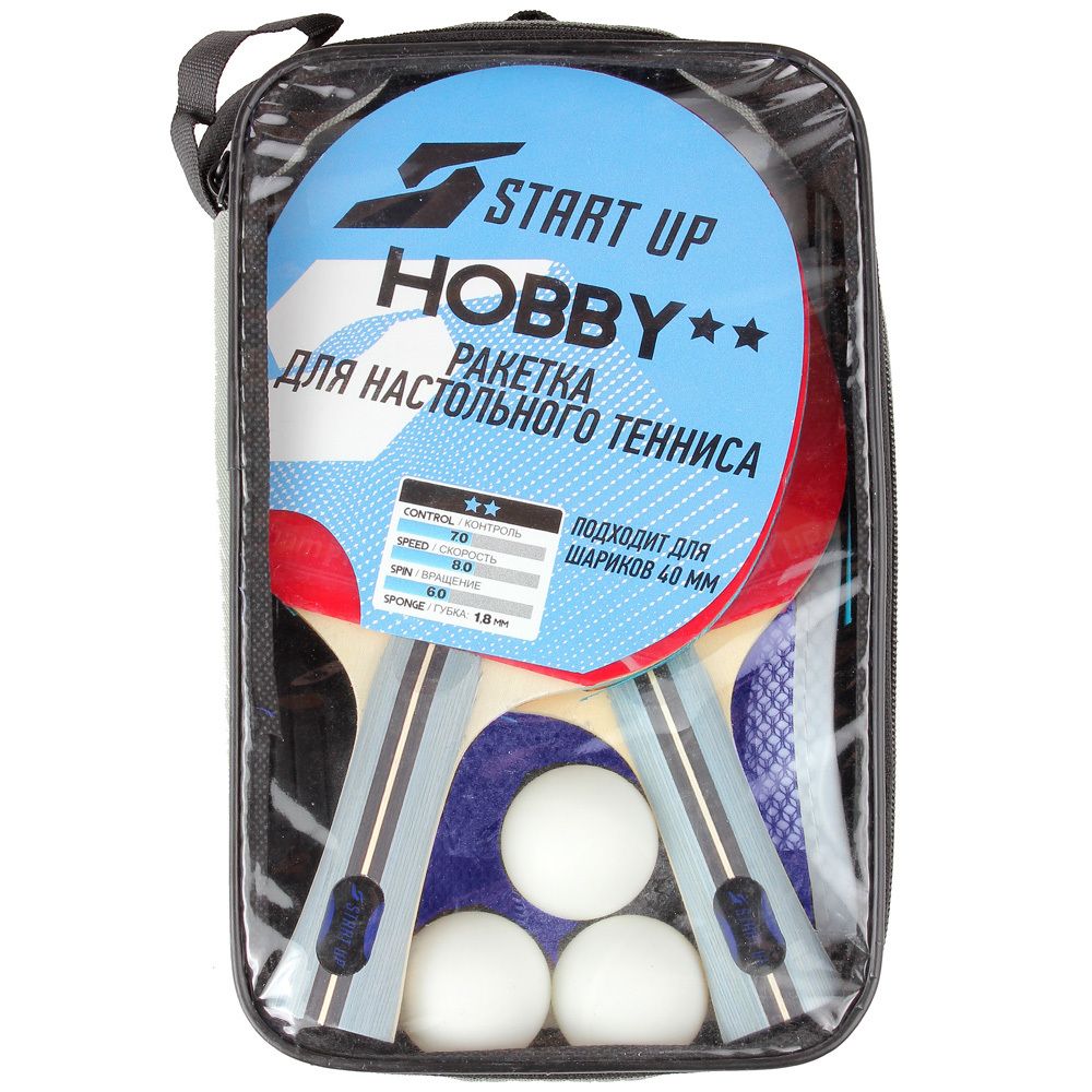 набор для н/т (2 ракетки, сетка, крепеж, 3 шар.) START UP BB-20/2 star (9968)