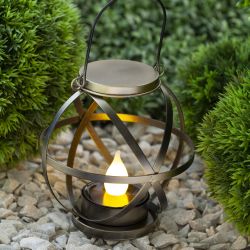 Светильник уличный ЭРА ERASFM-01 на солнечной батарее садовый Лофт подвесной с ручкой металл 26 см