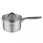 Ковш - сотейник из нержавеющей стали 1,7 л ЭТНА со стеклянной крышкой