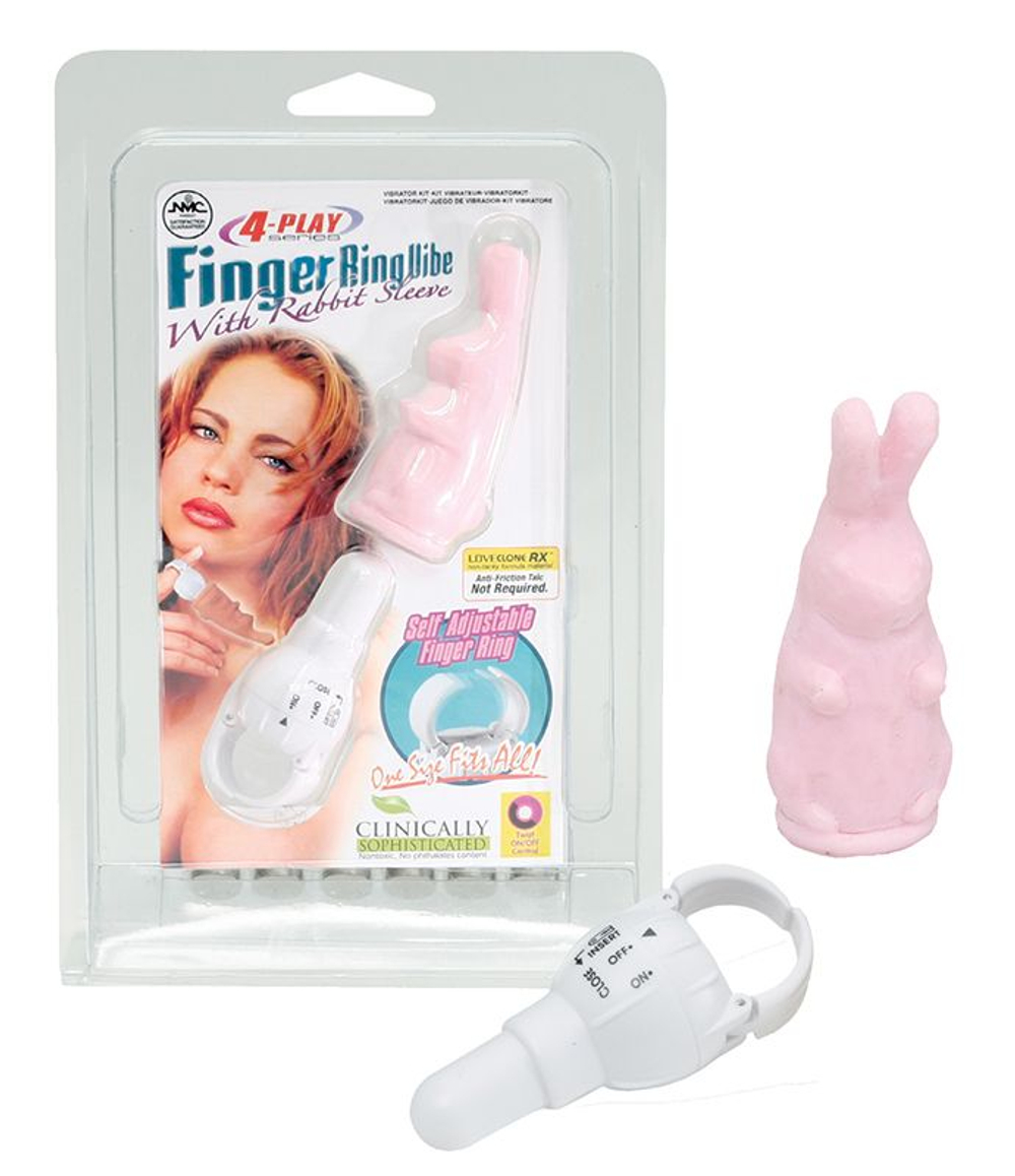 Виброзайчик на палец NMC 4PLAY FINGER RING VIBE RABBIT розовый