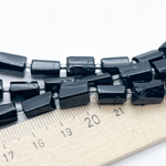 Турмалин черный (шерл), размер около 10-12*6,5-8 мм, цена за набор 7 шт