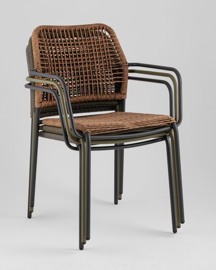 Стул уличный Vivi светло-коричневый из металла и шнура