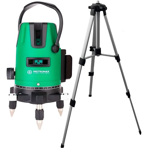 Лазерный уровень INSTRUMAX Constructor 4D GREEN+Штатив телескопический TR-120   IM0140_K