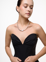 Колье Bicolor с жемчугом и гематитом Silver