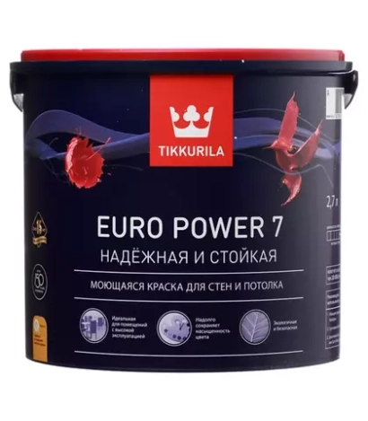 КРАСКА ВОДНО-ДИСПЕРСИОННАЯ TIKKURILA EURO POWER 7 (2,7)