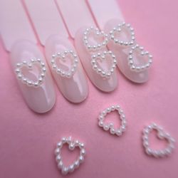 1831 Фигурки объёмные "Жемчуг сердечки" 10 шт