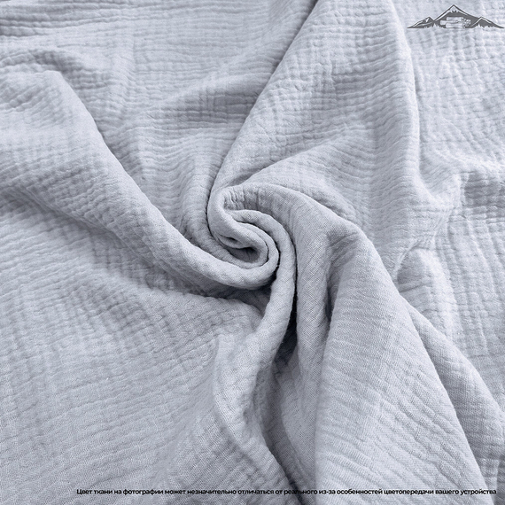Муслин двухслойный гладь. цв.Серый | ш.135 см | 120 г/м² | хлопок-100%