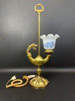 Старинная настольная лампа с головой дракона