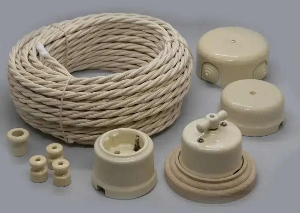 Ретро провод, витой кабель Retrika 3x2.5 ГОСТ, слоновая кость, 20м RP-32506-20, проводка