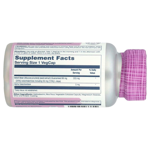 Solaray, Vital Extracts, DopaBean ™, 60 растительных капсул