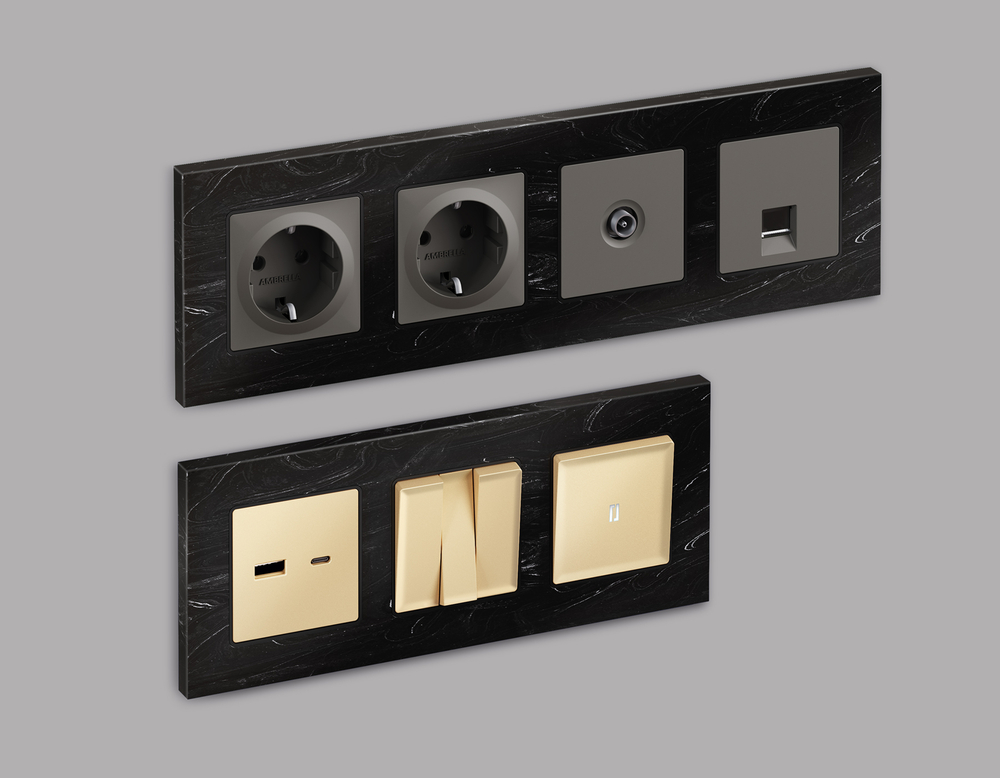 AF930702 Рамка ALFA Grand (Черный мрамор) 2-ая