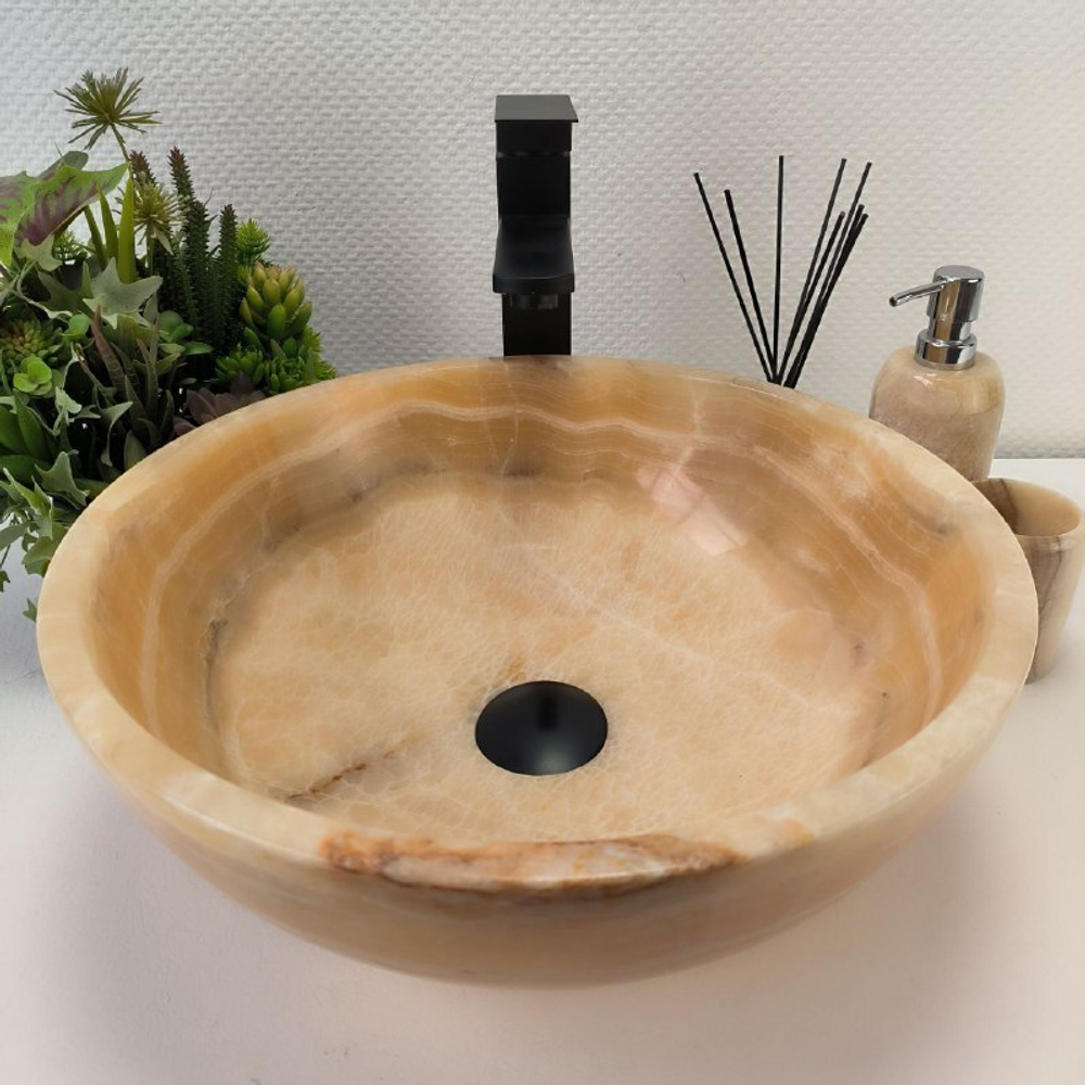 Раковина из оникса Bowl Yellow TinLip BO-62893 40*40*15 140