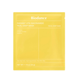 Гидрогелевая маска Biodance Radiant Vita Niacinamide Real Deep Mask желтая