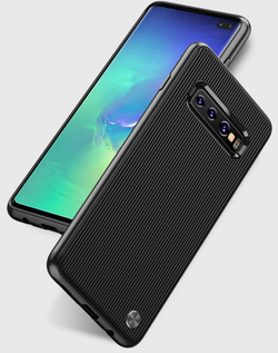 Чехол для Samsung Galaxy S10 Plus цвет Black (черный), серия Bevel от Caseport