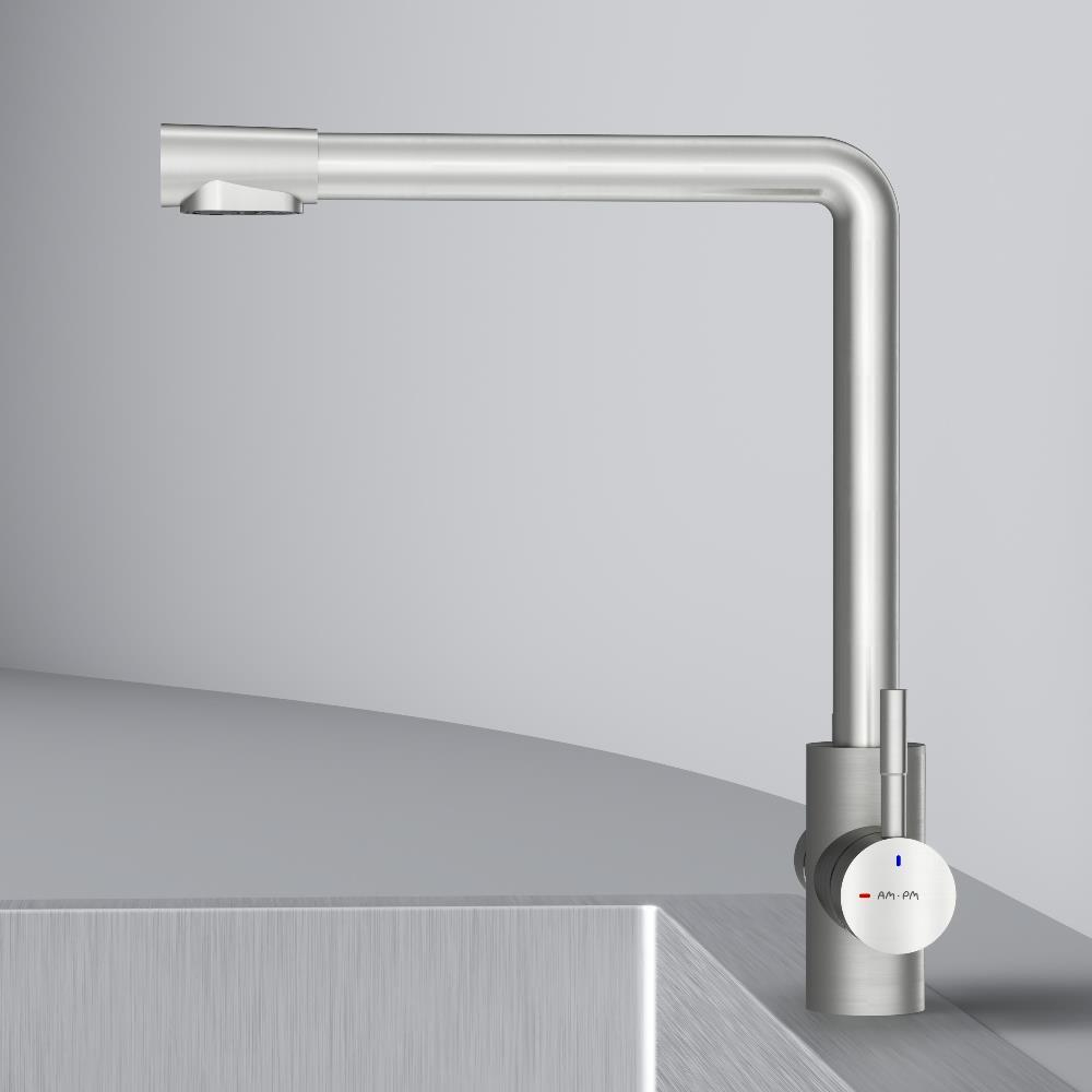 Смеситель для кухни с L-изливом с каналом для питьевой воды, сатин AM.PM X-Joy S F85B05711