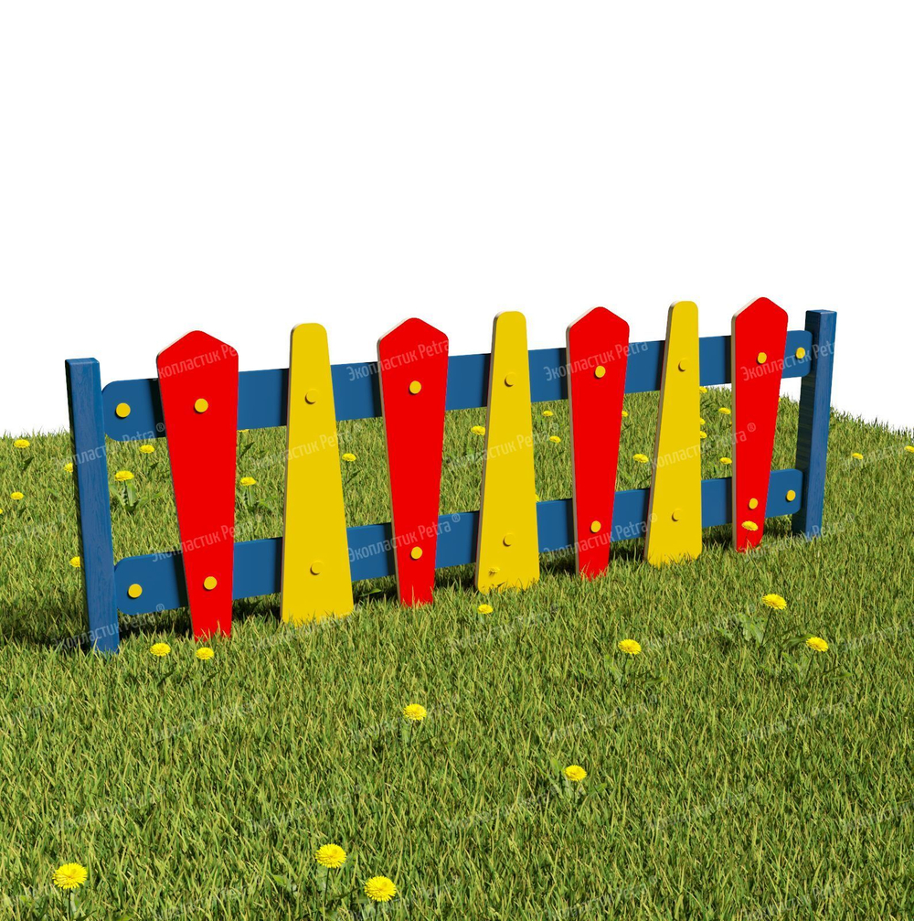 Забор уличный из экопластика Флажки, секция 1490х600 мм