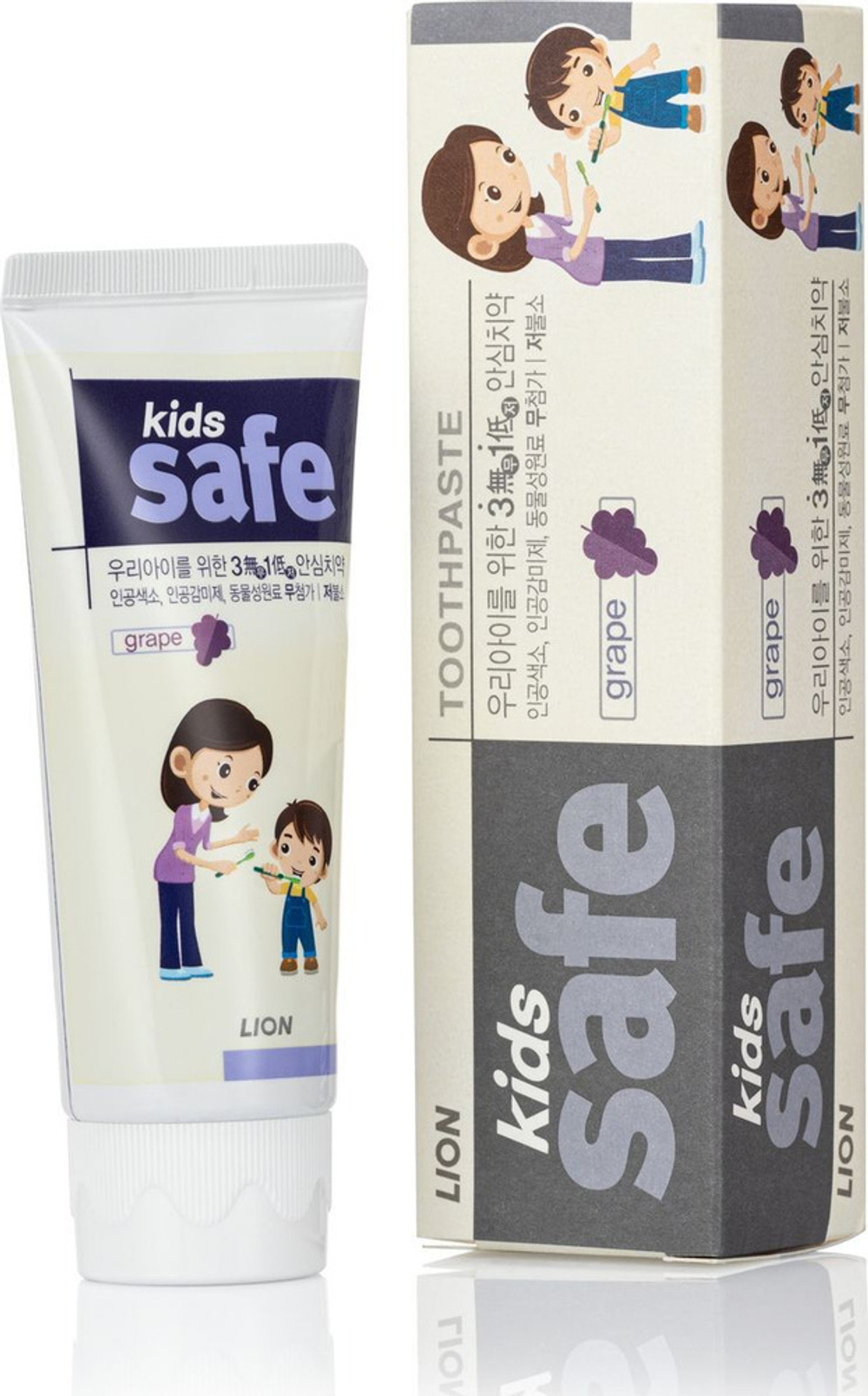 Lion Детская зубная паста со вкусом винограда Kids Safe 90г