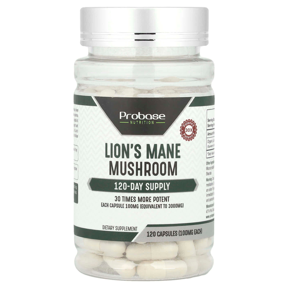 Probase Nutrition, Гриб львиная грива, 100 мг, 120 капсул