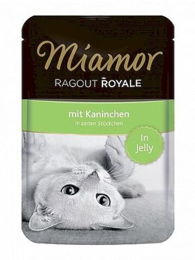 MIAMOR RAGOUT mit Kaninchen Кролик кусочки в желе Пауч Влажный корм для кошек - 0,1 кг