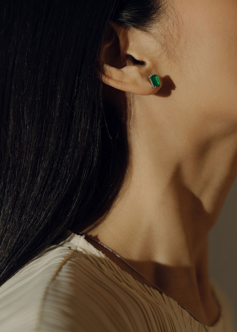 Серьги Crystal Classic с зеленым агатом