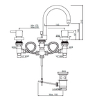 Jaquar, Смеситель для раковины Florentine, 2-рычаж., Хром FLR-CHR-5191N