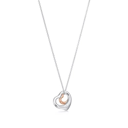 Подвеска из серебра и розового золота 18k,Tiffany 💠Open heart 16mm. Единственная в наличии