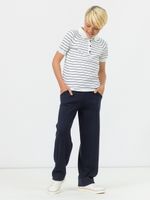 Поло для мальчика с коротким рукавом AT1497-1 бело-синий