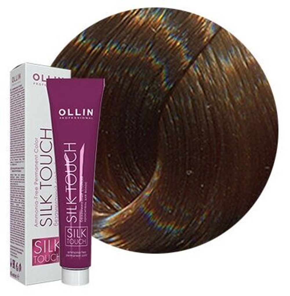 OLLIN SILK TOUCH 7/0 русый 60мл Безаммиачный стойкий краситель для волос