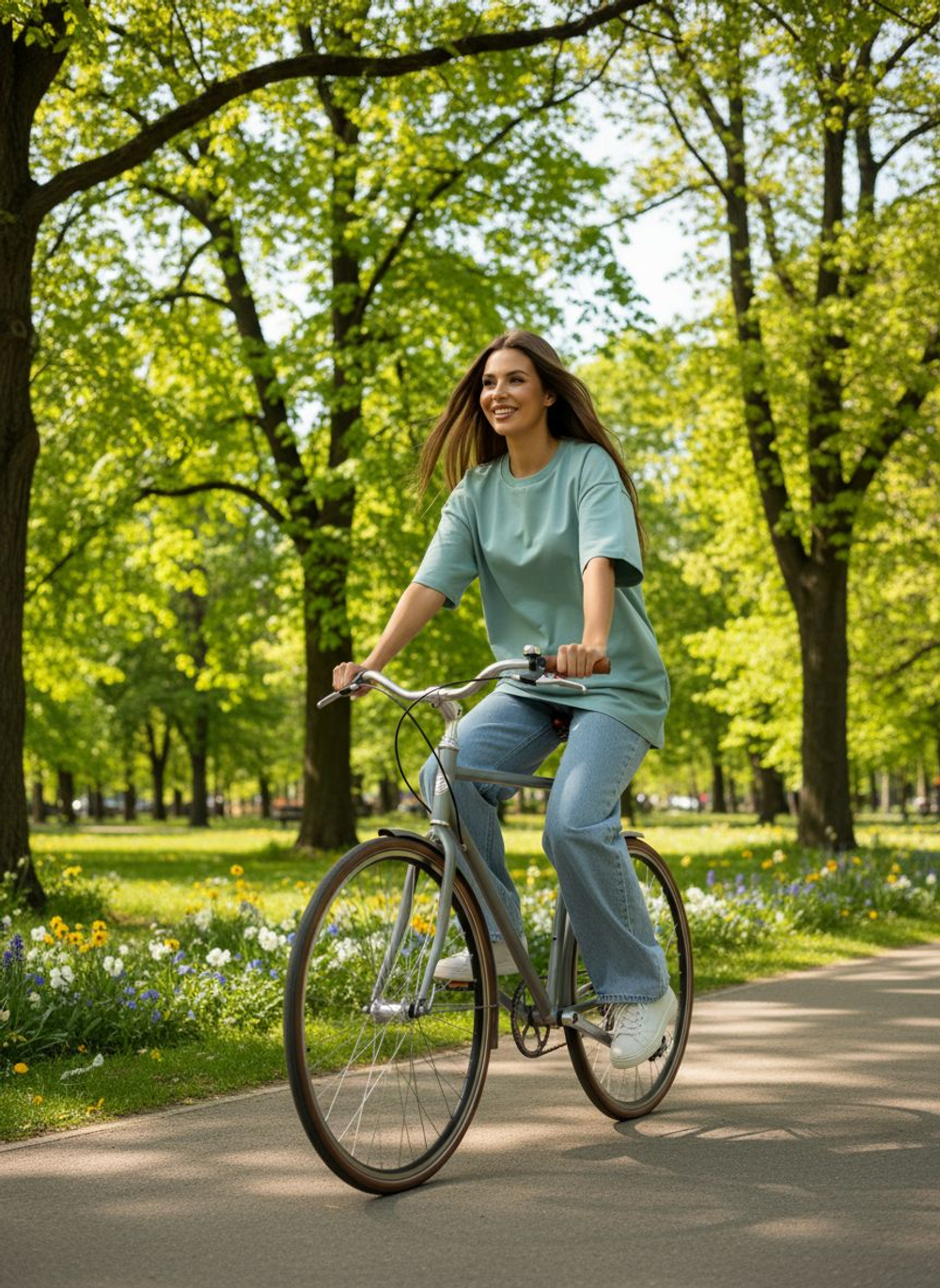 Футболка женская молочная оверсайз хлопок