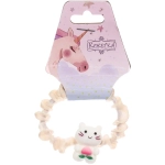 Резинки для волос детская 1шт «РОЗОВЫЕ ОБЛАКА», белый котик, цвет как на фото, d-6,5см (подвес Единорожек)