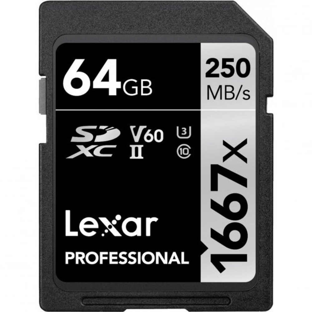 Карта памяти Lexar Professional SDXC 64 ГБ UHS-II 1667x