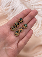 Пуговицы на ножке золотистые с леопардовым принтом