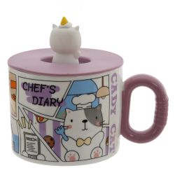 GAEM Кружка с крышкой, 400 мл, L14 W10 H12 см, 4в.