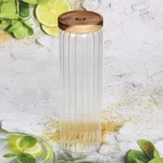 Банка для продуктов стеклянная 1900мл «Bella cucina» с крышкой из акации 9*30см