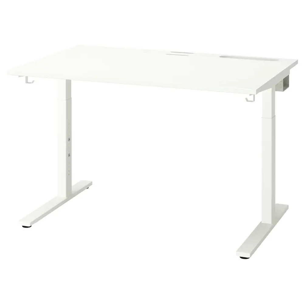Письменный стол с регулировкой по высоте - IKEA MITTZON/МИТТЗОН ИКЕА, 120х80х65-85 см, белый
