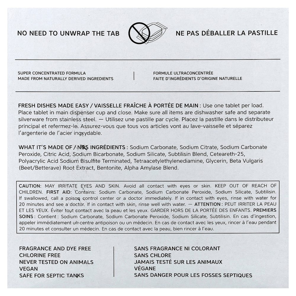 The Unscented Company, Таблетки для посудомоечной машины, 72 таблетки, 864 г (30,5 унции)