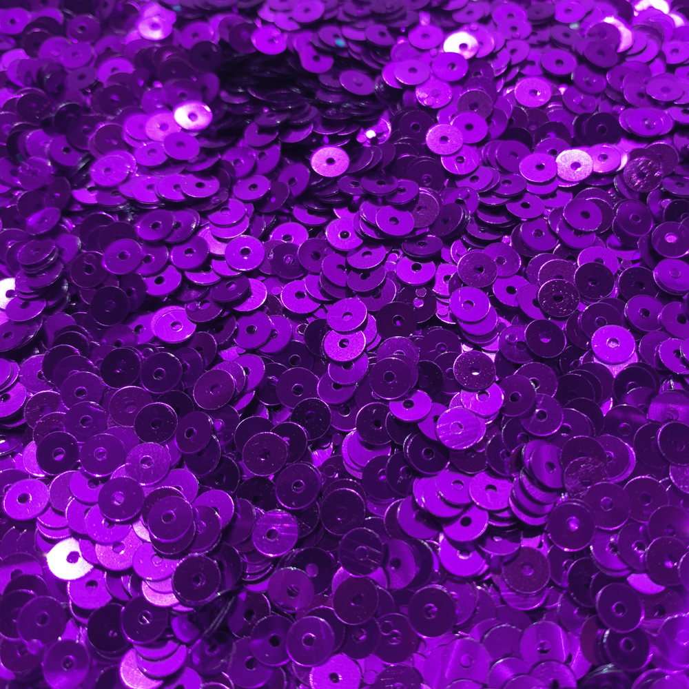 ПЛ012НН3 Пайетки круглые плоские, цвет: фиолетовый металлик, 3 мм, 10 грамм