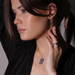 Подвеска карта таро Влюбленные малая родий La Lune