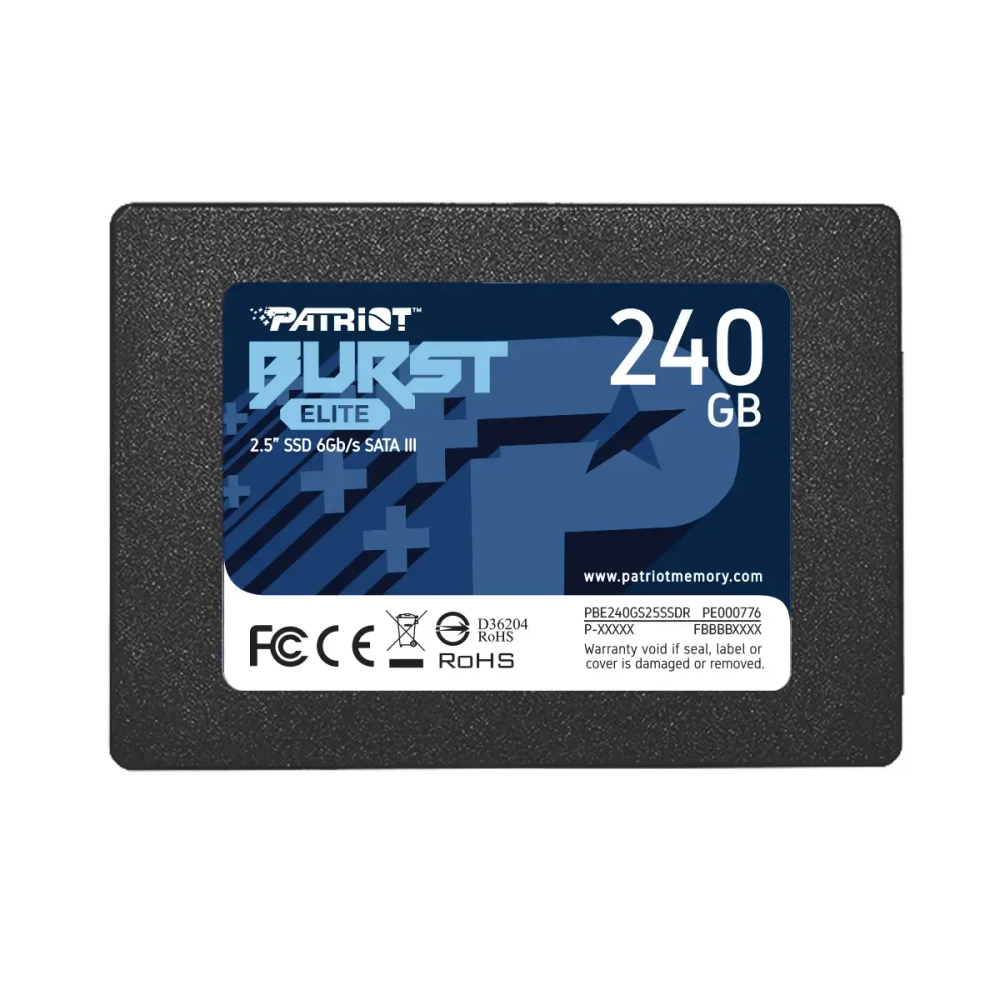 Твердотельный накопитель SSD 240 Gb SATA 6Gb/s Patriot Burst Elite PBE240GS25SSDR 2.5" 3D QLC