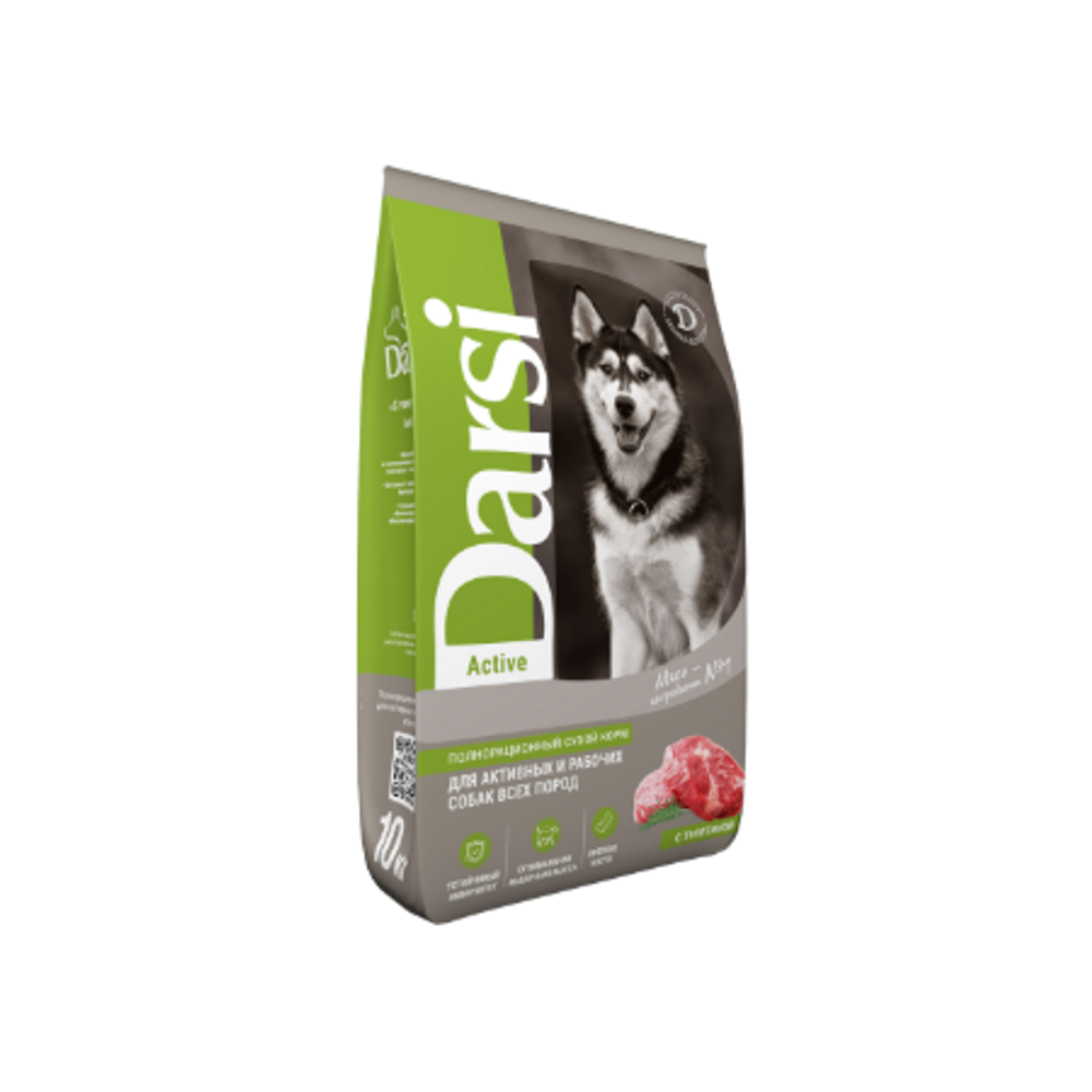 Сухой корм для взрослых собак крупных пород Darsi Active, телятина 10кг