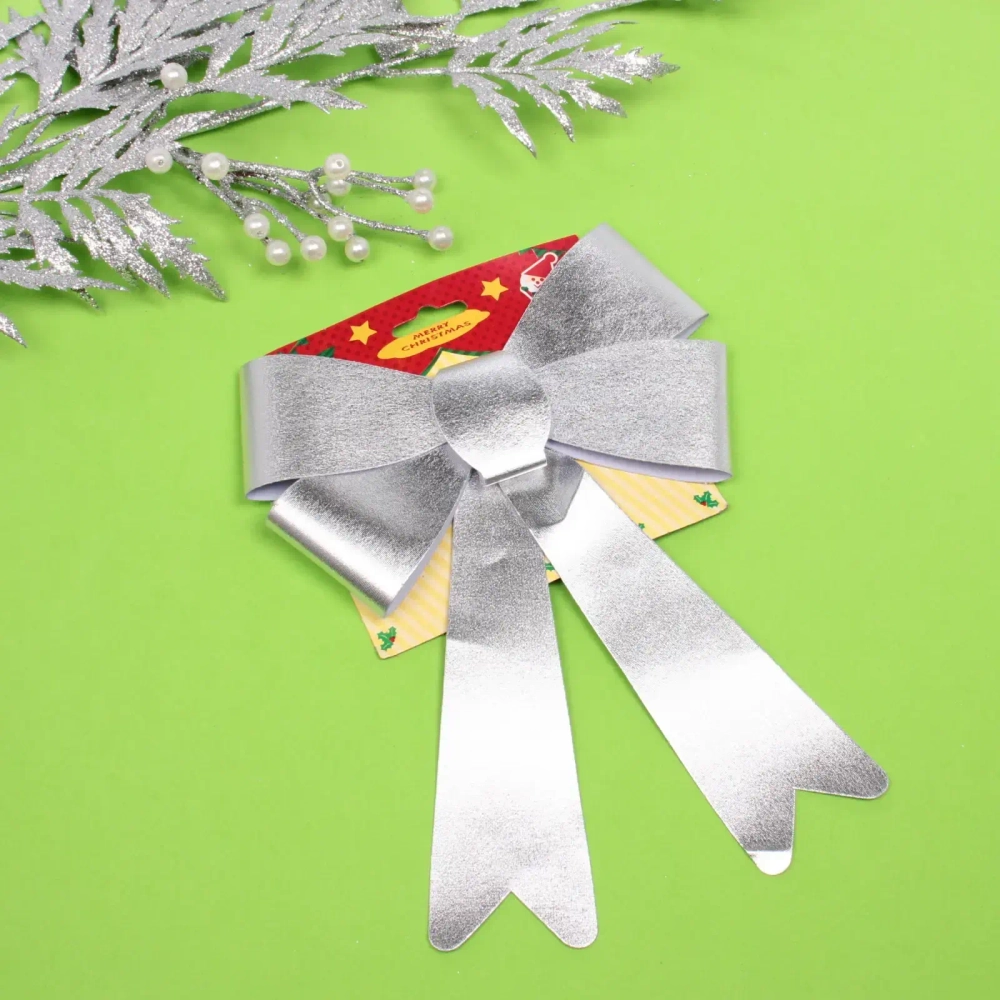 Бант на ёлку «Сказочные блики», Серебро