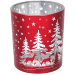Подсвечник «Снежный лес» 8,5*10 см, Красный