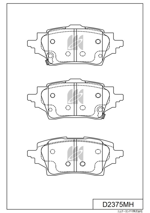 Дисковые тормозные колодки KASHIYAMA (противоскрипная пластина в компл.) D2375MH